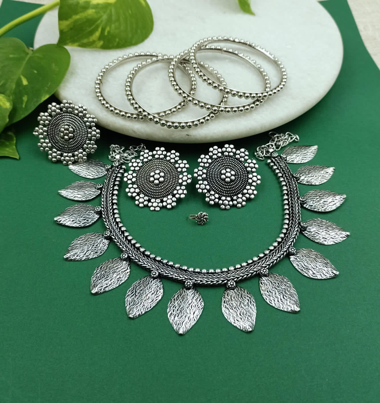 Shilpi German Silver Necklace Set Combo set