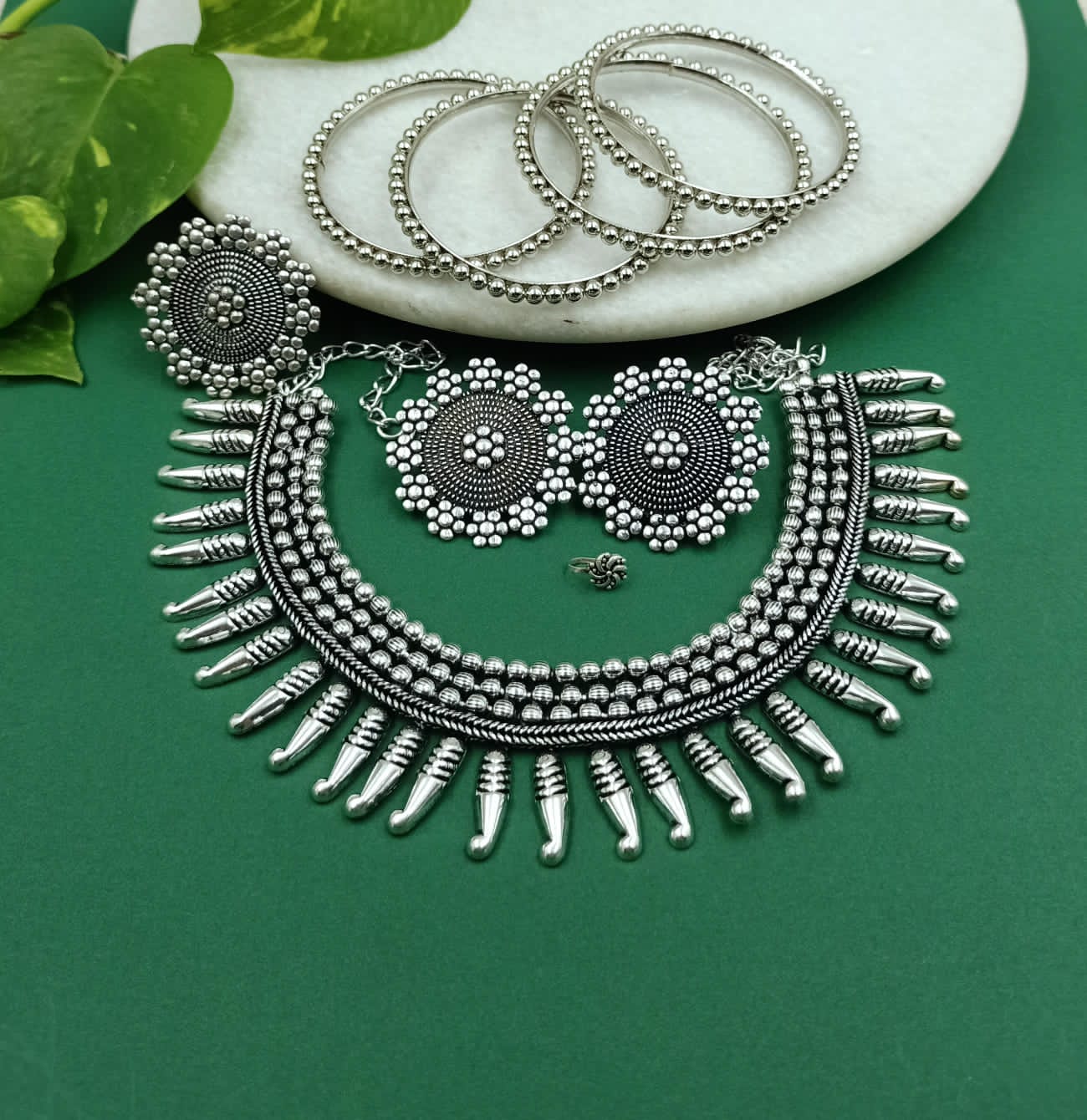 Shilpi German Silver Necklace Set Combo set