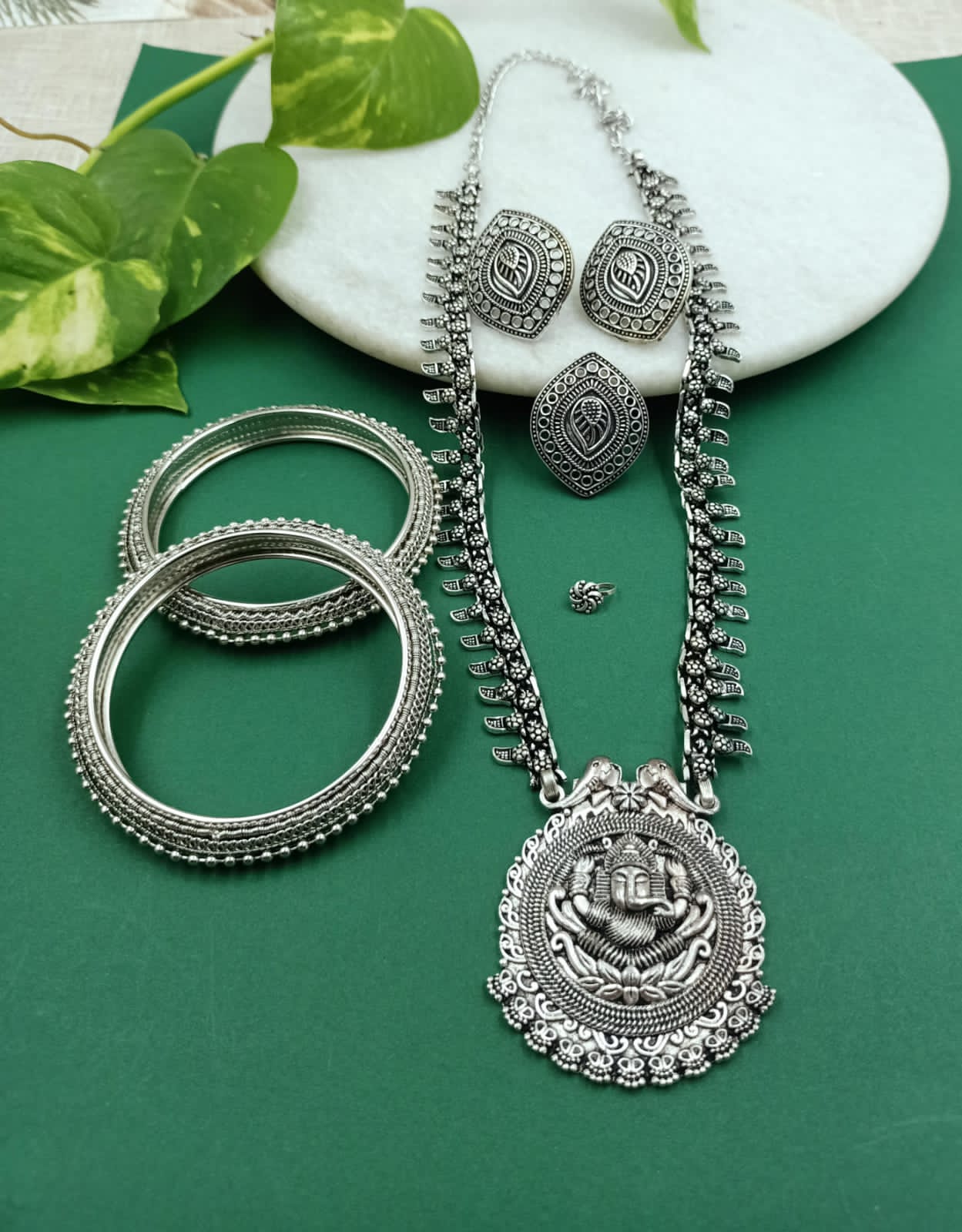 Ganpati Long Chain Pendant Combo