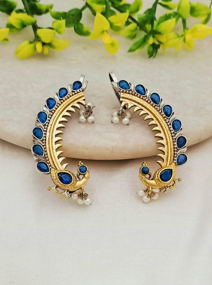 Beautiful Dual Tone peacock motif Earcuff