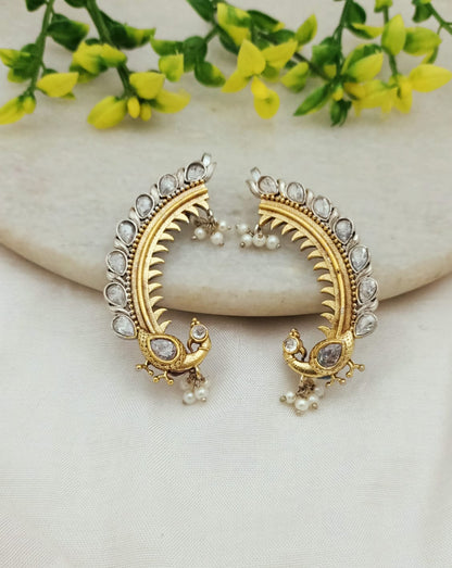 Beautiful Dual Tone peacock motif Earcuff