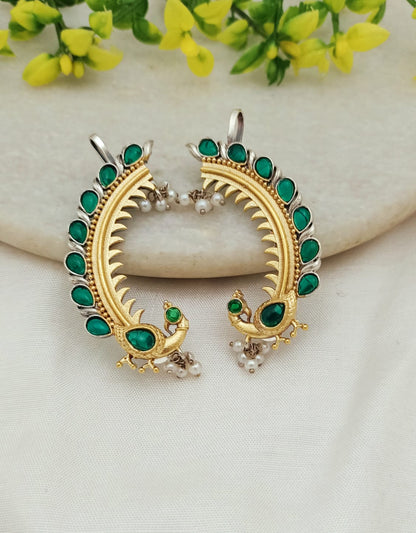Beautiful Dual Tone peacock motif Earcuff