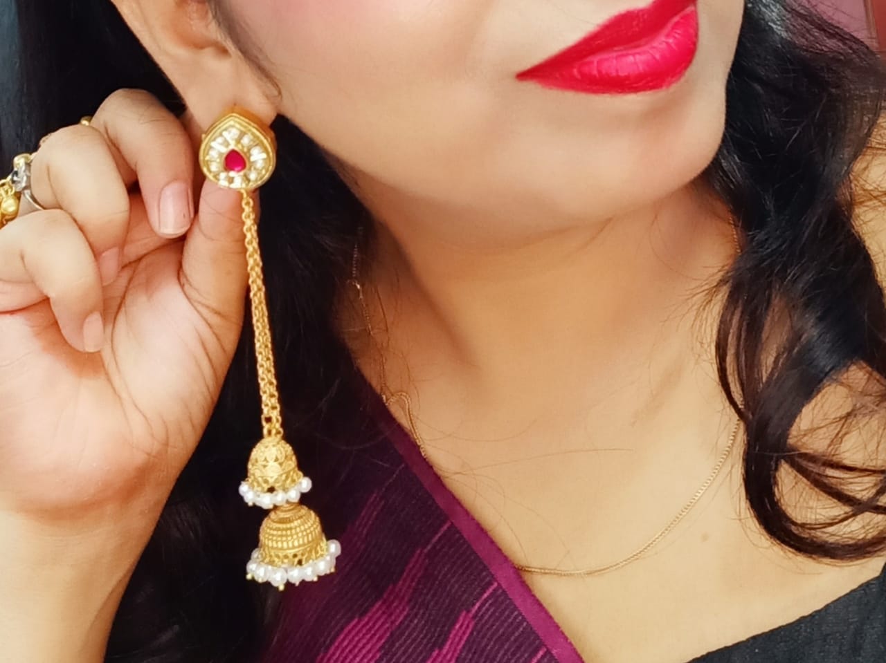 Beautiful gold plated Kasmiri Earrings