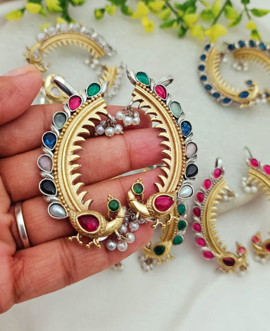 Beautiful Dual Tone peacock motif Earcuff