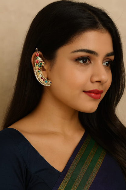 Beautiful Gold Plated Peacock Earcuff for Women