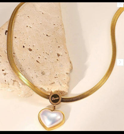 Gold Plated Anti Tarnish Stainless Steel Heart Pendent Chain Necklace
