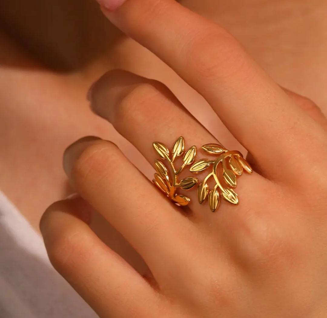 18K Gold Plated Anti Tarnish Stainless Steel Adjustable Ring