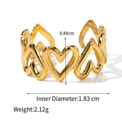 18K Gold Plated Anti Tarnish Stainless Steel Adjustable Ring