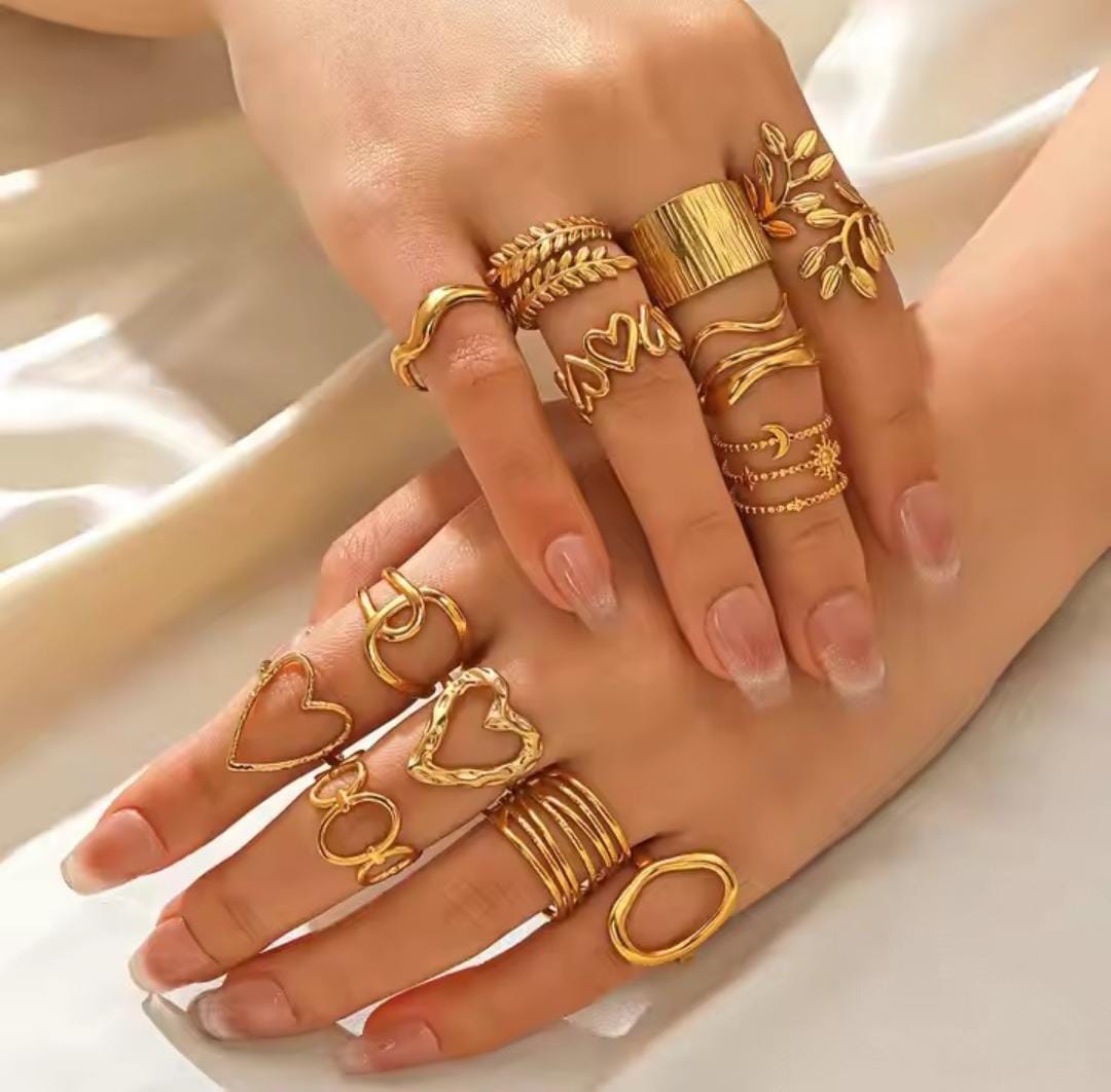 18K Gold Plated Anti Tarnish Stainless Steel Adjustable Ring