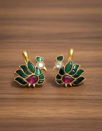 Mayura Jadau kundan Budagi Press on style Earrings