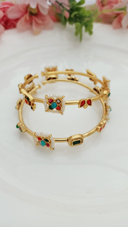 ISHA Gold Plated Bird motif openable bangle