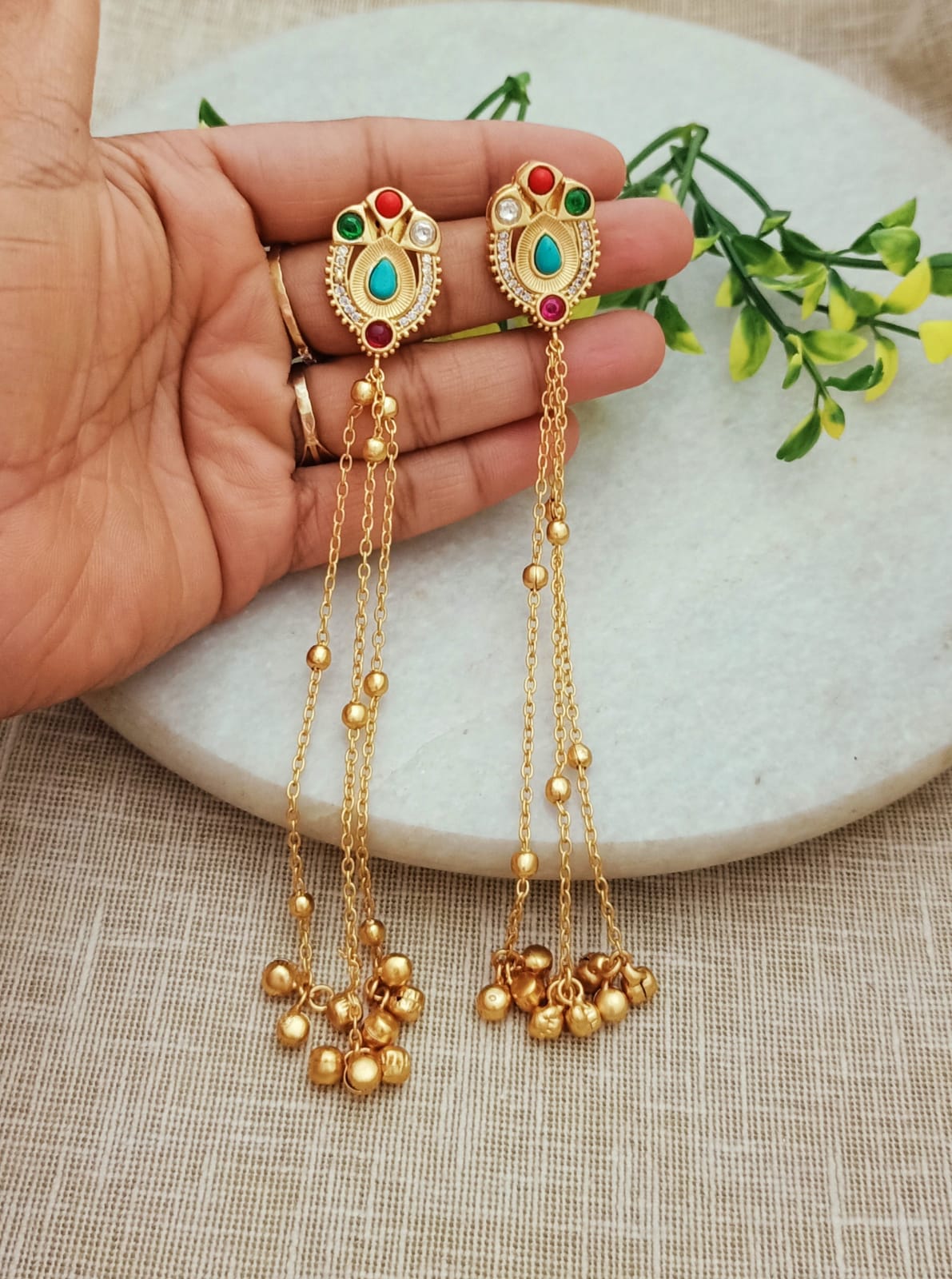 Mohini Gold Plated Kasmiri Earrings