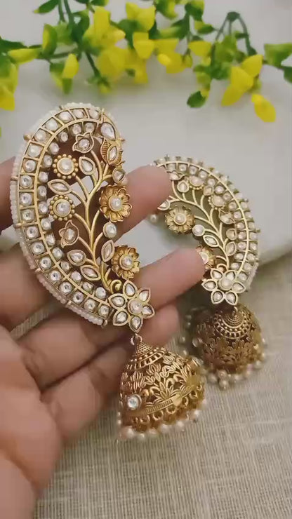 Komolika Kundan Earcuff with Jhumka