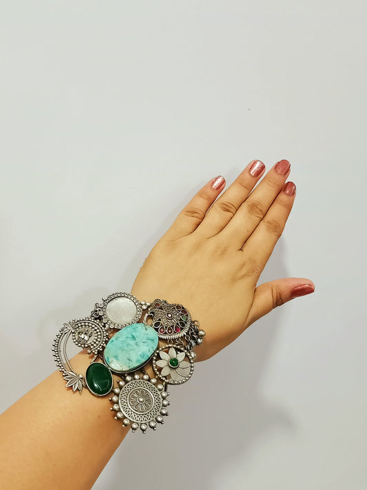 Beautiful Fusion Statement Brass Bracelet