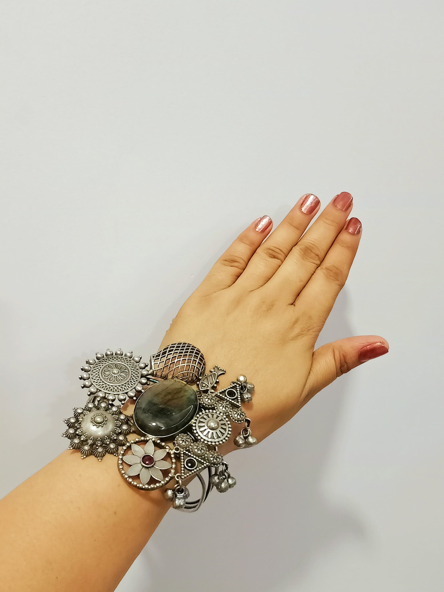 Beautiful Fusion Statement Brass Bracelet