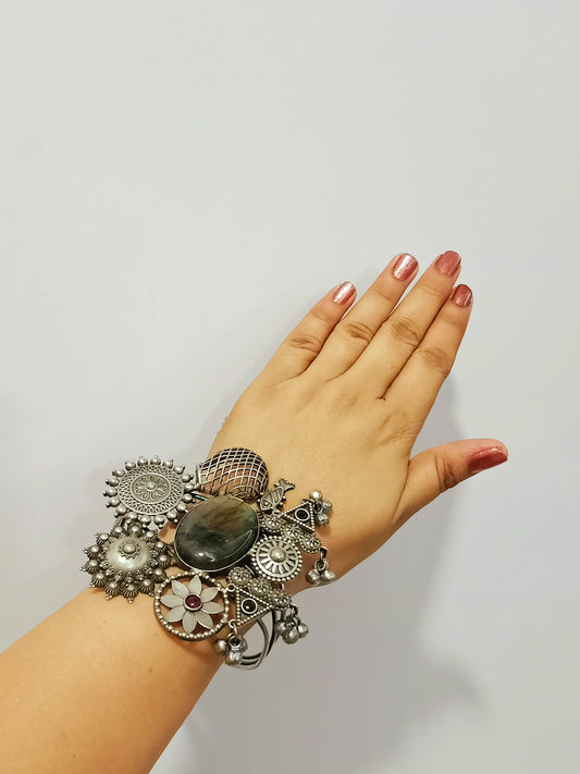 Beautiful Fusion Statement Brass Bracelet