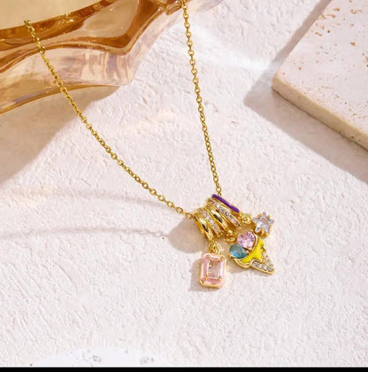 Gold Plated Anti Tarnish Stainless  Pendant Chain Necklace