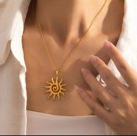 Gold Plated Anti Tarnish Stainless  Pendant Chain Necklace