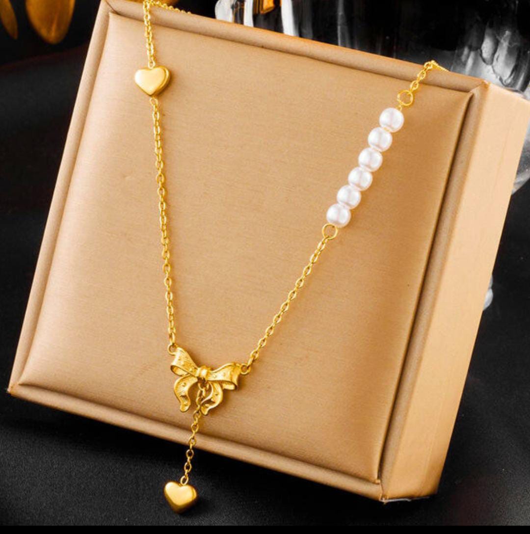 Gold Plated Anti Tarnish Stainless  Pendant Chain Necklace