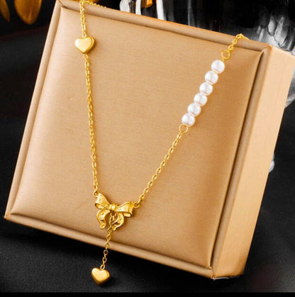 Gold Plated Anti Tarnish Stainless  Pendant Chain Necklace