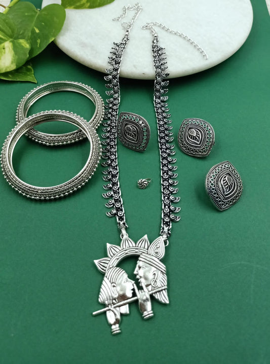 Radha Krishna Long Chain Pendant Combo