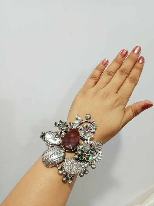 Beautiful Fusion Statement Brass Bracelet