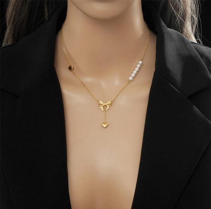 Gold Plated Anti Tarnish Stainless  Pendant Chain Necklace
