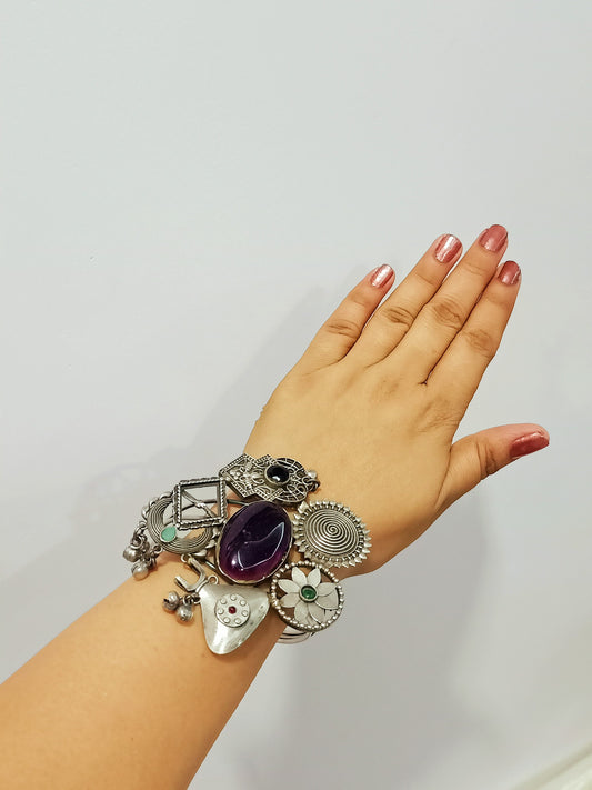 Beautiful Fusion Statement Brass Bracelet