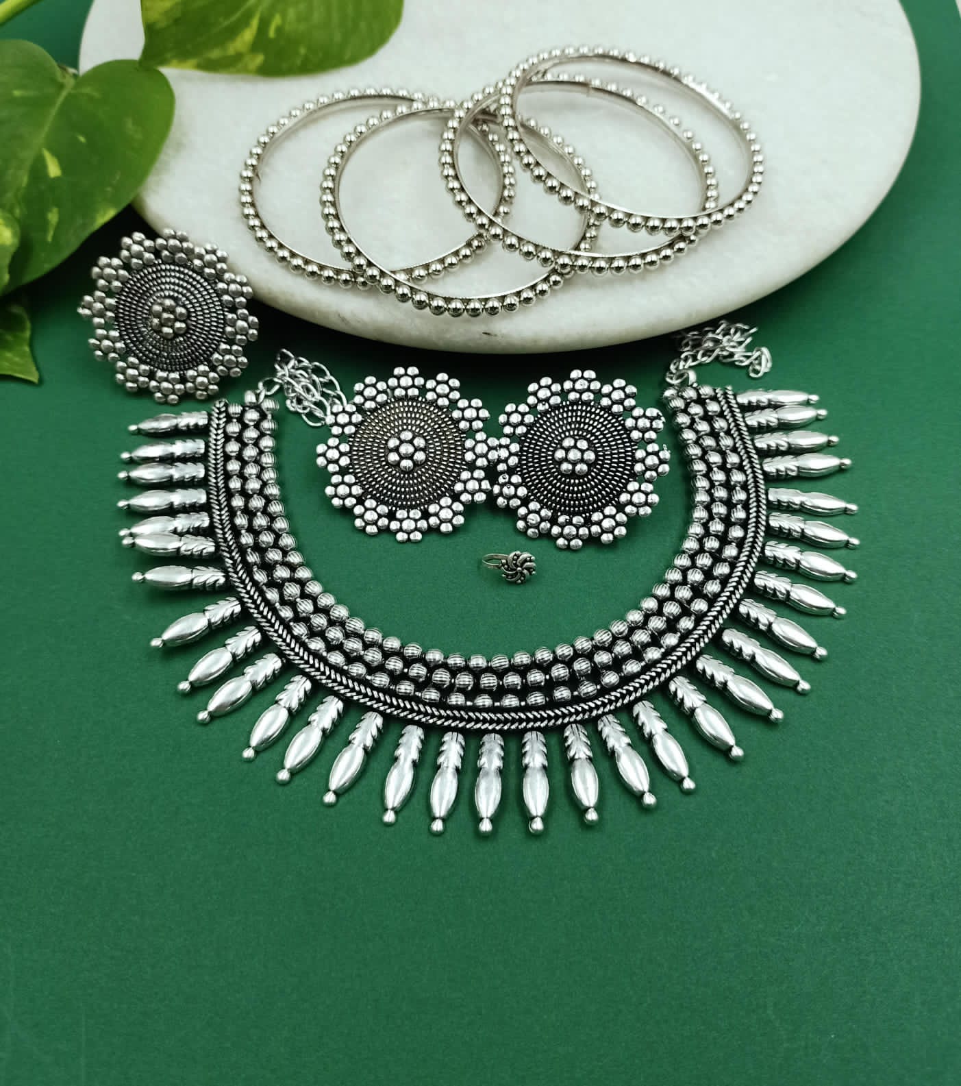 Shilpi German Silver Necklace Set Combo set