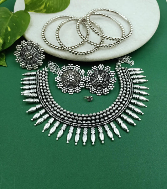 Shilpi German Silver Necklace Set Combo set