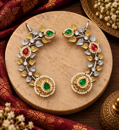 Tani Dual tone Pachi kundan Earcuff