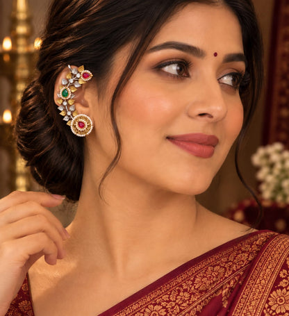 Tani Dual tone Pachi kundan Earcuff