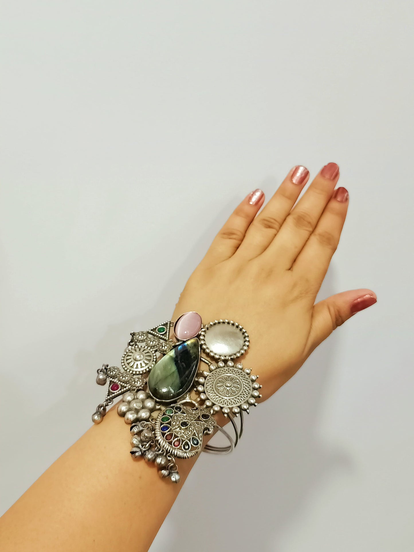 Beautiful Fusion statement Brass bracelet