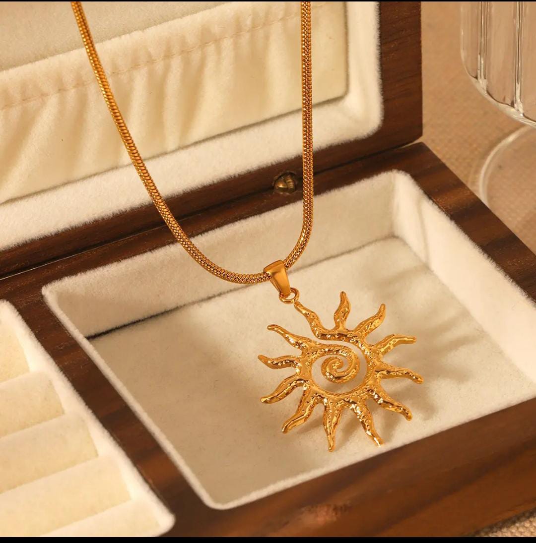 Gold Plated Anti Tarnish Stainless  Pendant Chain Necklace