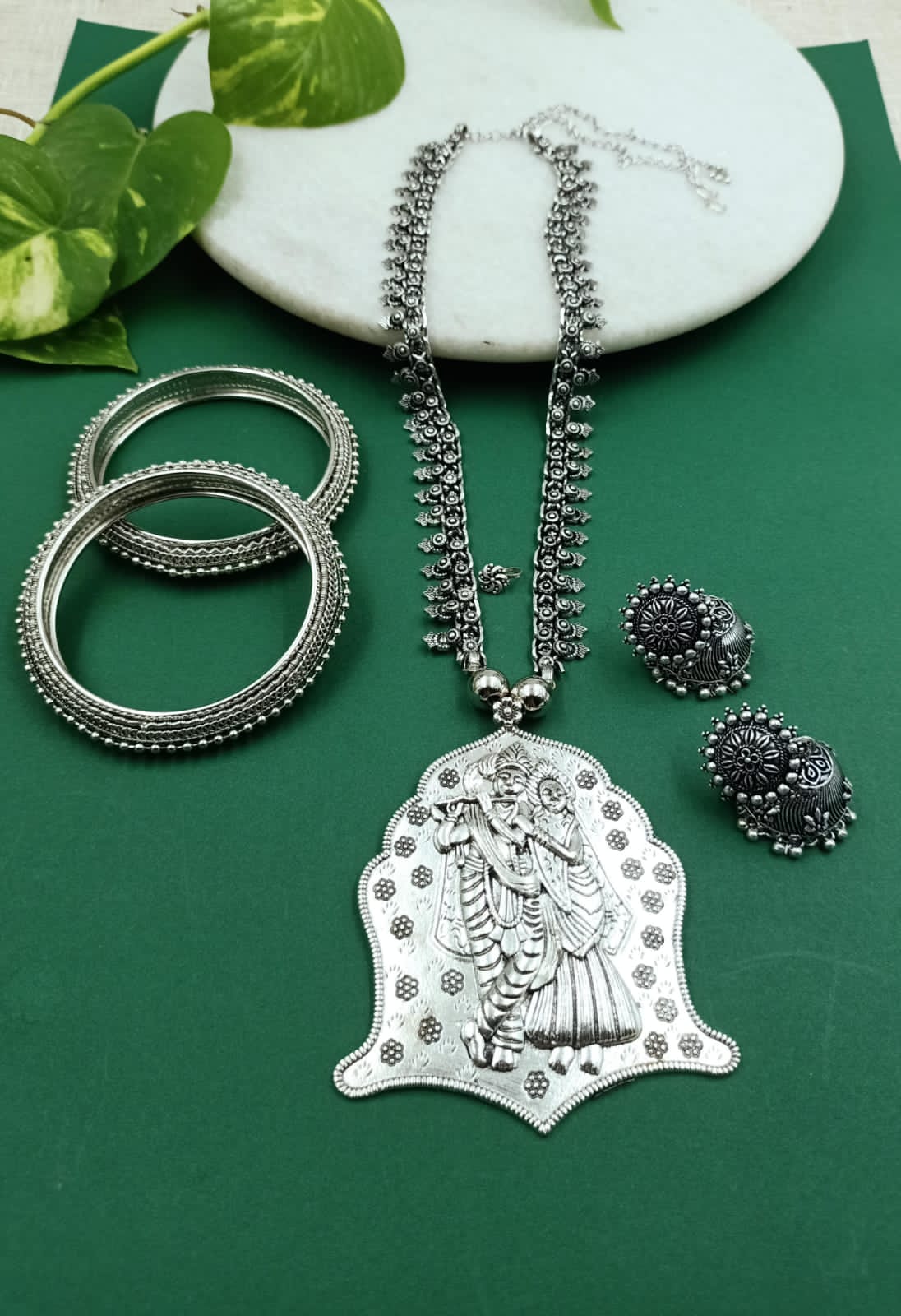 Radha Krishna Long chain pendant combo