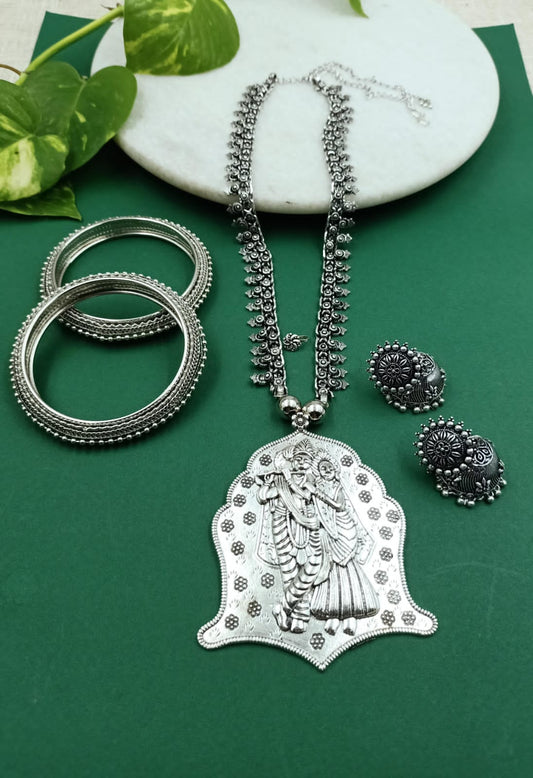 Radha Krishna Long chain pendant combo